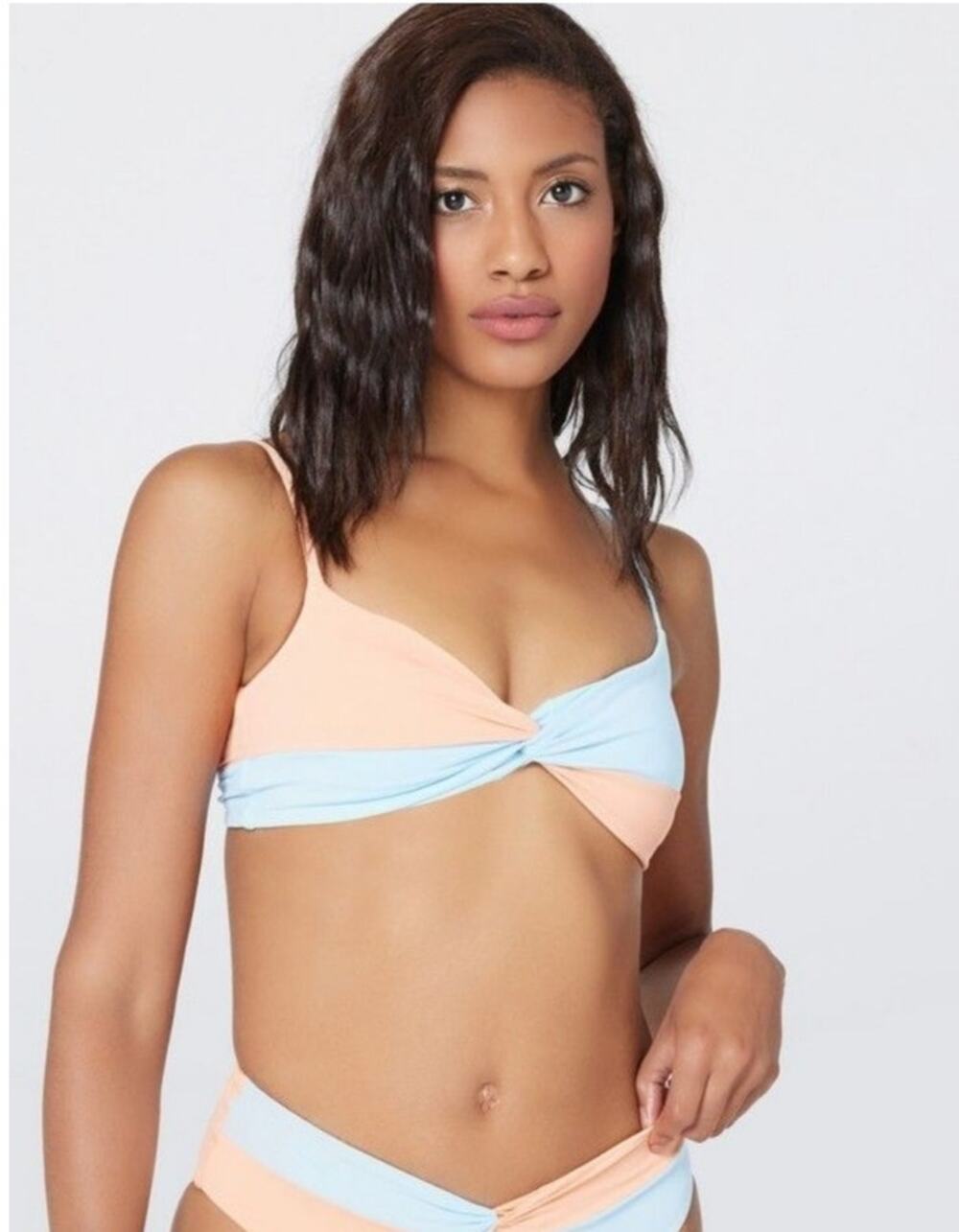 L*Space Ringo Bikini Top in Tangy and Sky Blue Size XS NWT